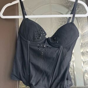 H&M Black corsette with Embellishments
